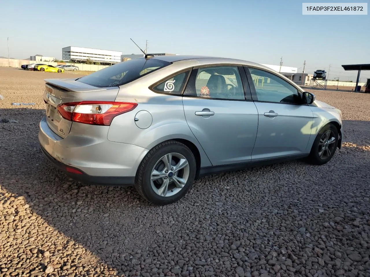 2014 Ford Focus Se VIN: 1FADP3F2XEL461872 Lot: 62310944