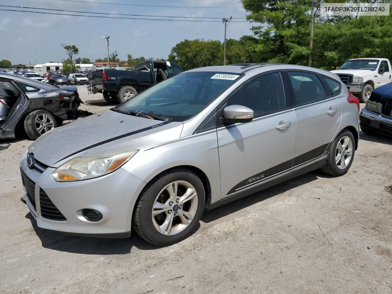 2014 Ford Focus Se VIN: 1FADP3K29EL288240 Lot: 65738304