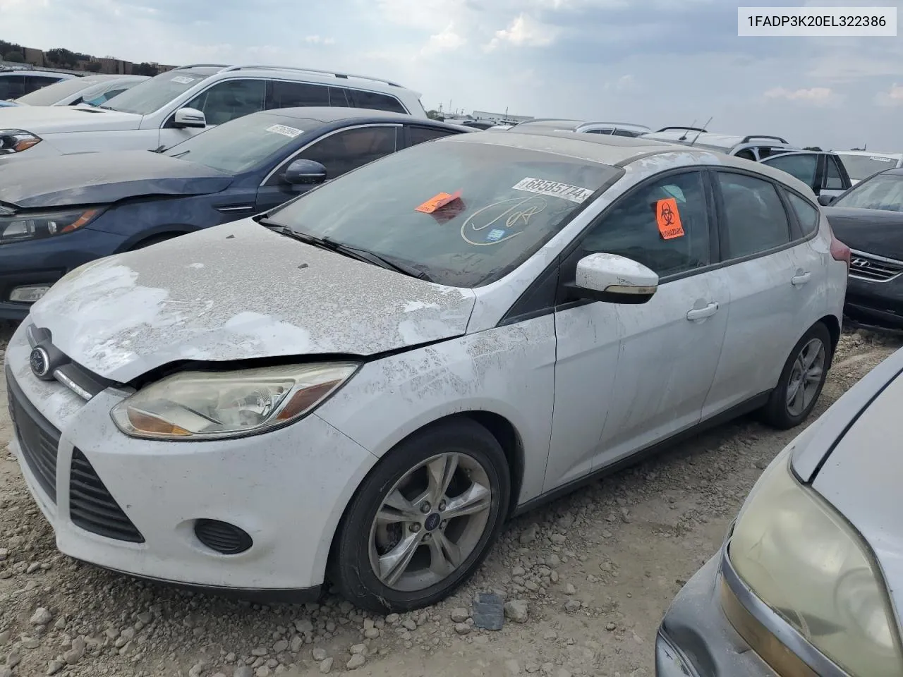 2014 Ford Focus Se VIN: 1FADP3K20EL322386 Lot: 68585774