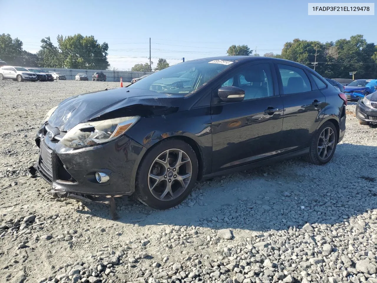 2014 Ford Focus Se VIN: 1FADP3F21EL129478 Lot: 68887514