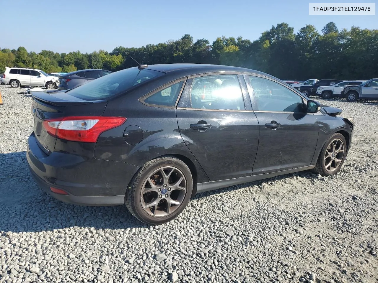 2014 Ford Focus Se VIN: 1FADP3F21EL129478 Lot: 68887514