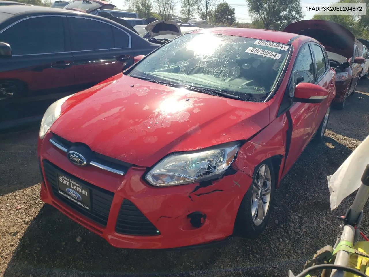 2014 Ford Focus Se VIN: 1FADP3K20EL204872 Lot: 69238254