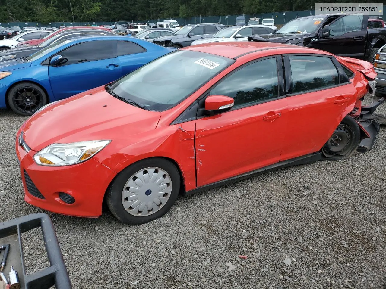 2014 Ford Focus Se VIN: 1FADP3F20EL259851 Lot: 69621314