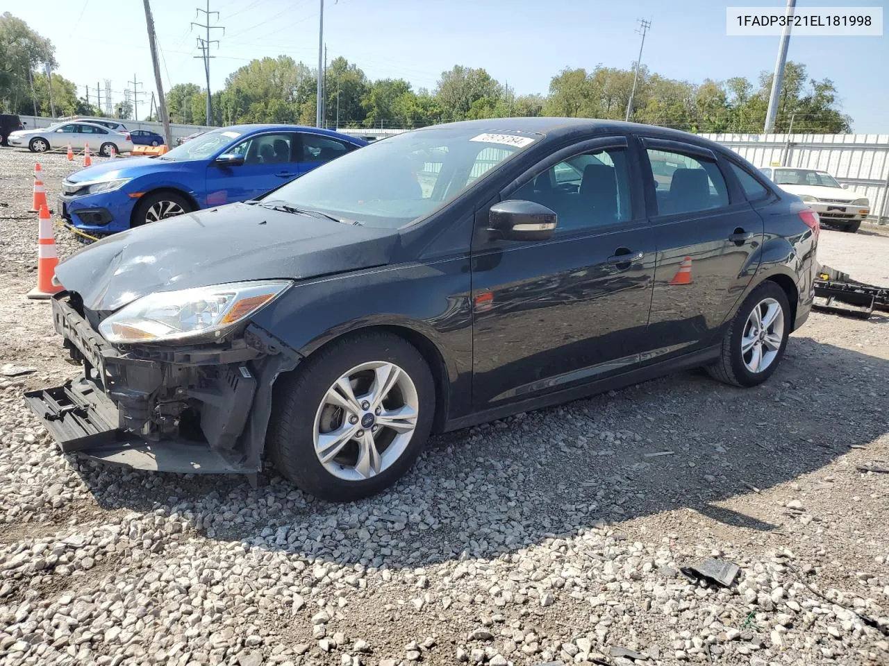 2014 Ford Focus Se VIN: 1FADP3F21EL181998 Lot: 70978784