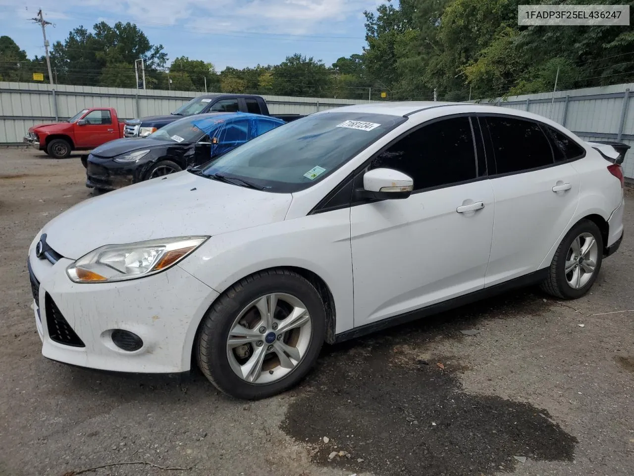 2014 Ford Focus Se VIN: 1FADP3F25EL436247 Lot: 71681234