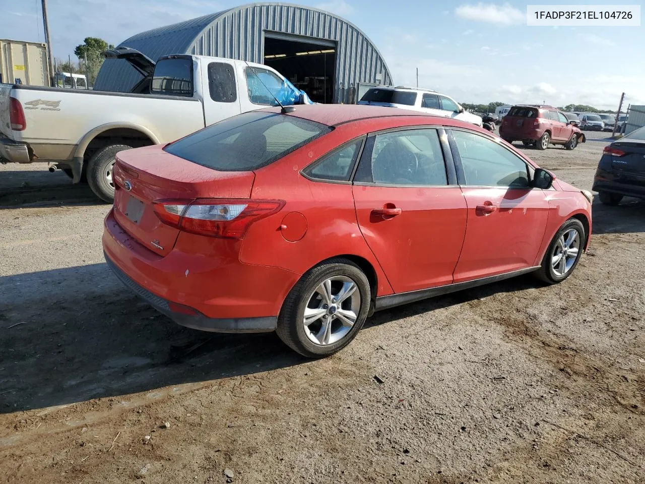 2014 Ford Focus Se VIN: 1FADP3F21EL104726 Lot: 71790334