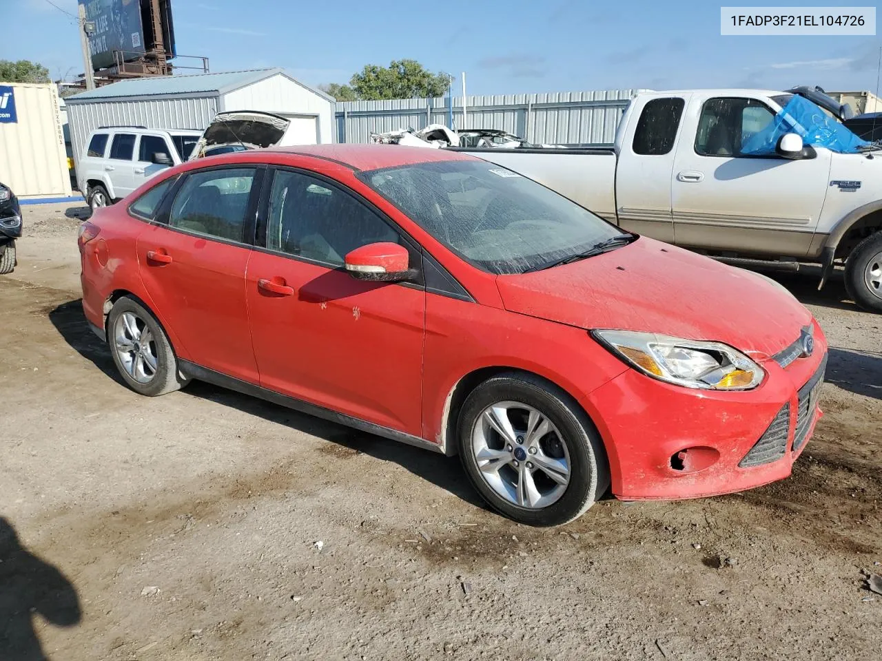 2014 Ford Focus Se VIN: 1FADP3F21EL104726 Lot: 71790334