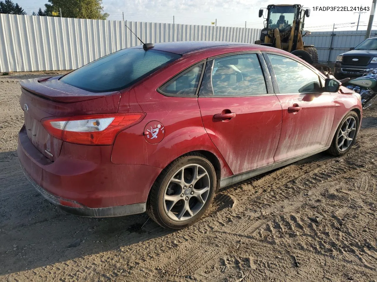 2014 Ford Focus Se VIN: 1FADP3F22EL241643 Lot: 71944094