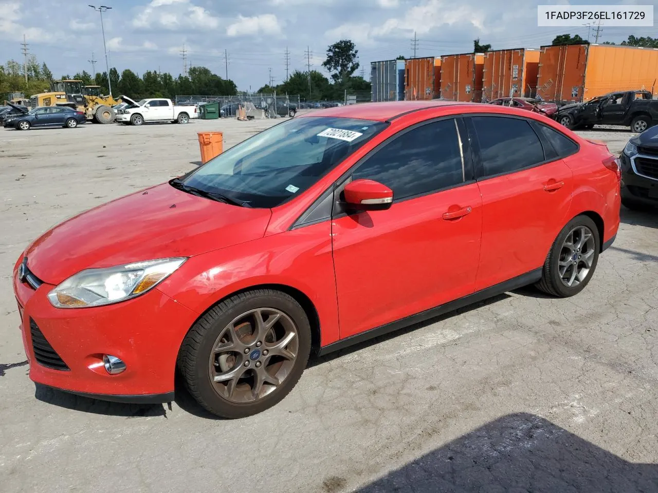 2014 Ford Focus Se VIN: 1FADP3F26EL161729 Lot: 72021884