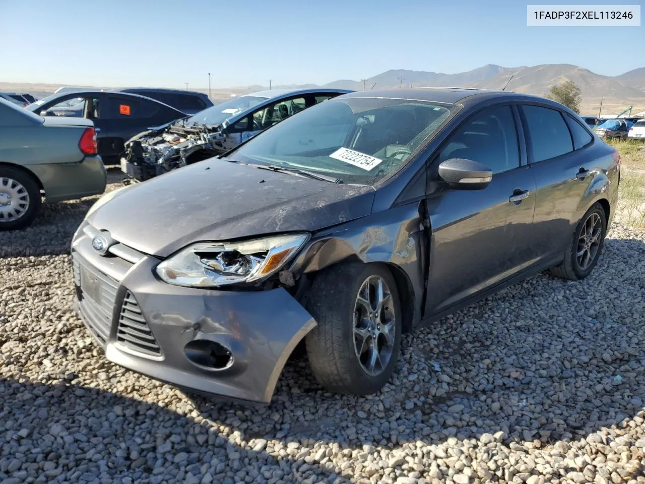 2014 Ford Focus Se VIN: 1FADP3F2XEL113246 Lot: 72222754