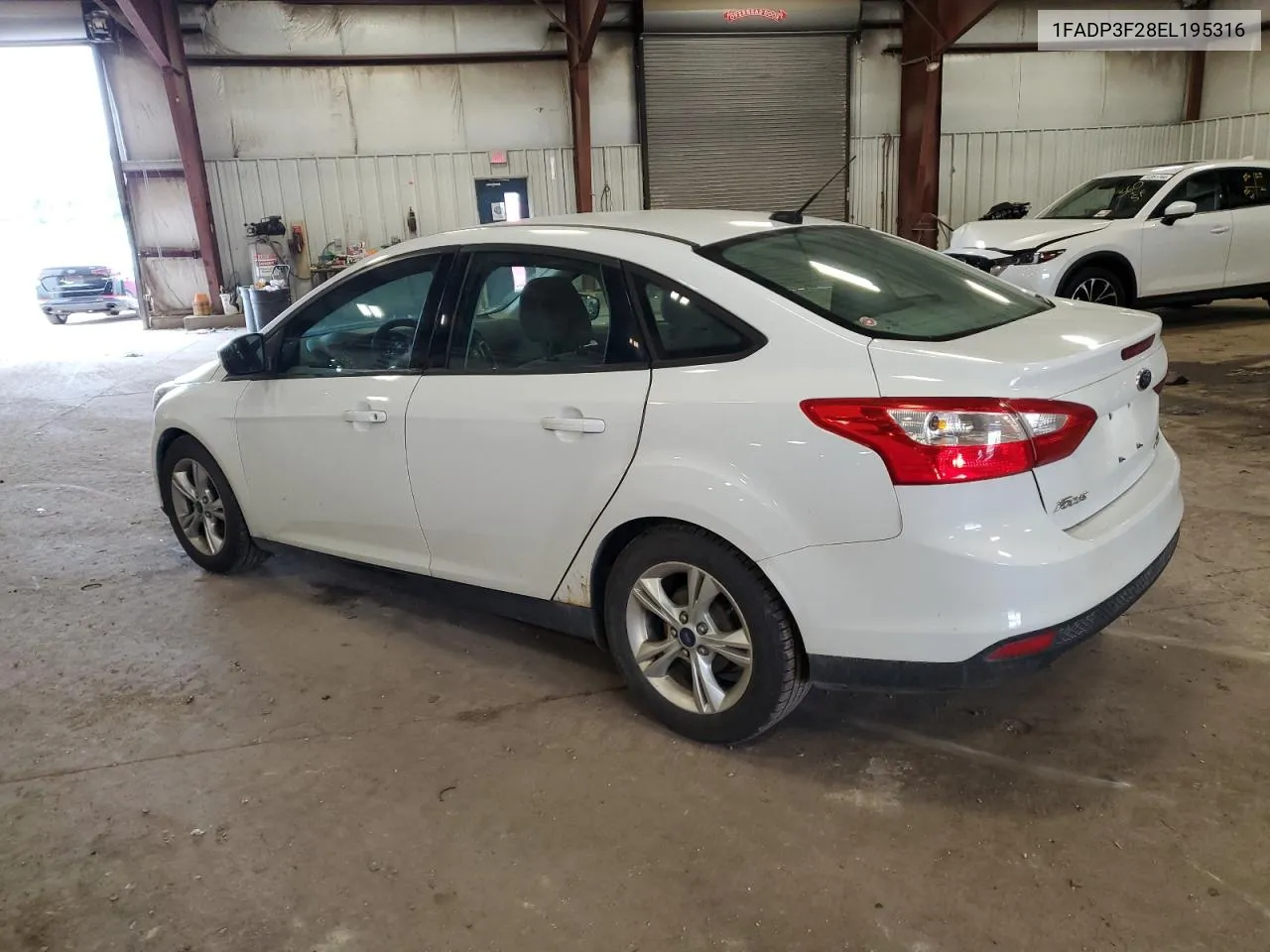 2014 Ford Focus Se VIN: 1FADP3F28EL195316 Lot: 72708344