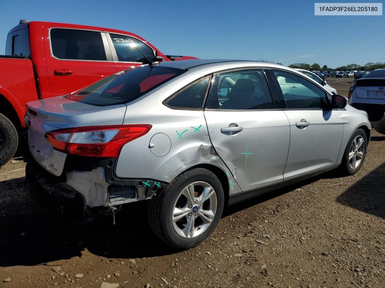 2014 Ford Focus Se VIN: 1FADP3F26EL205180 Lot: 72833234