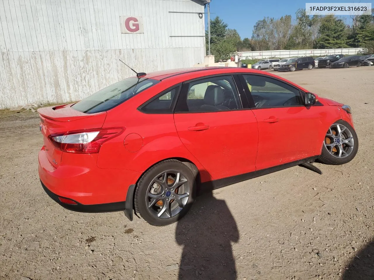 2014 Ford Focus Se VIN: 1FADP3F2XEL316623 Lot: 73206724