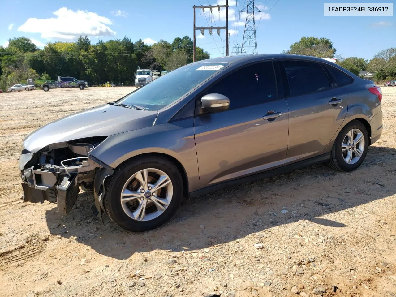 2014 Ford Focus Se VIN: 1FADP3F24EL386912 Lot: 73362334