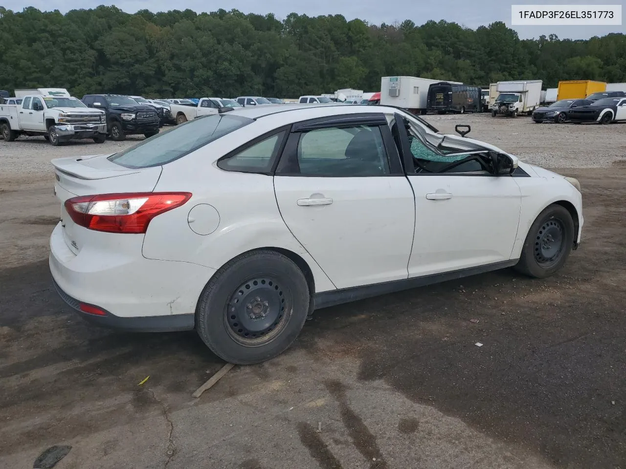 2014 Ford Focus Se VIN: 1FADP3F26EL351773 Lot: 73554724