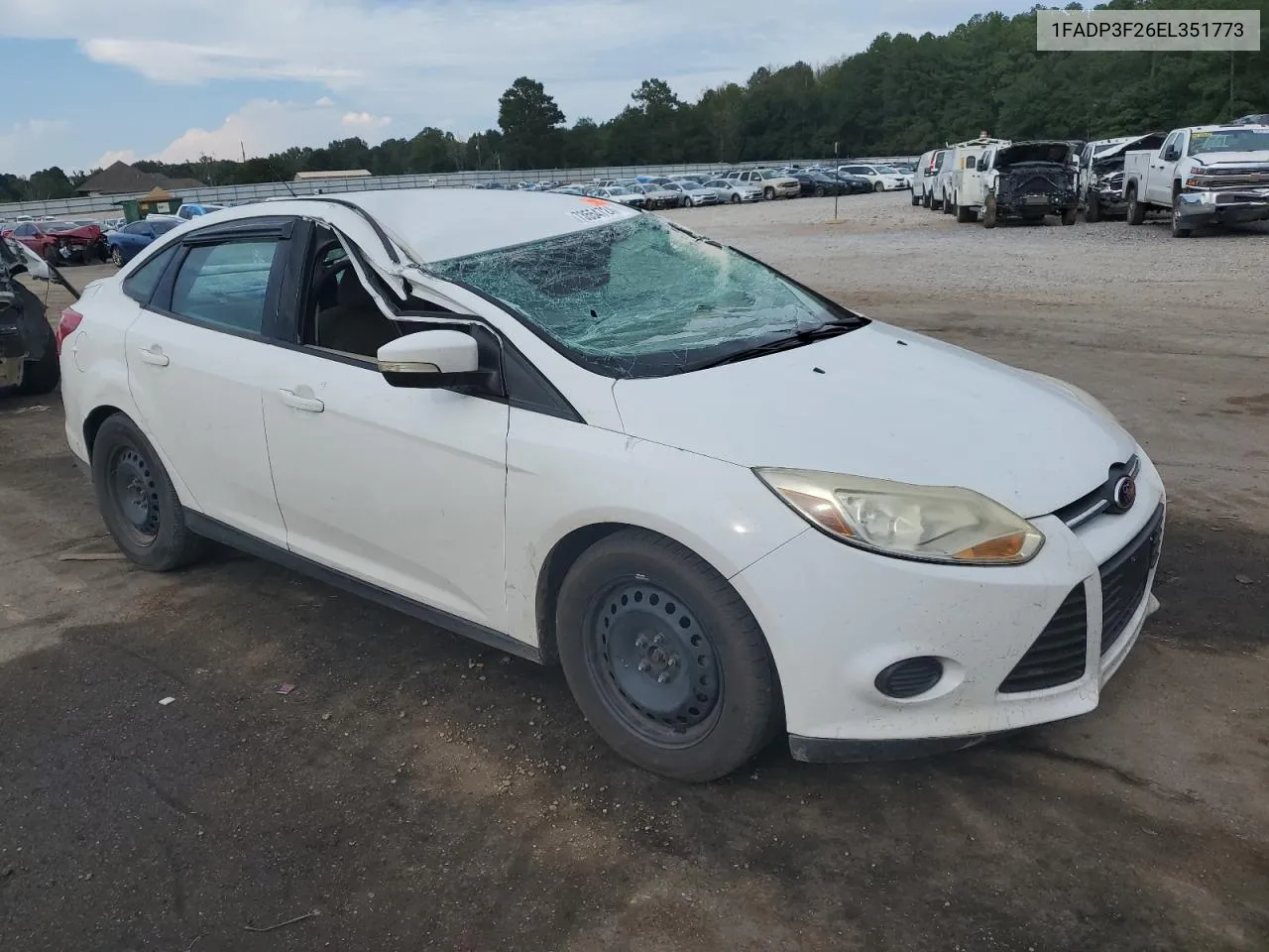 2014 Ford Focus Se VIN: 1FADP3F26EL351773 Lot: 73554724