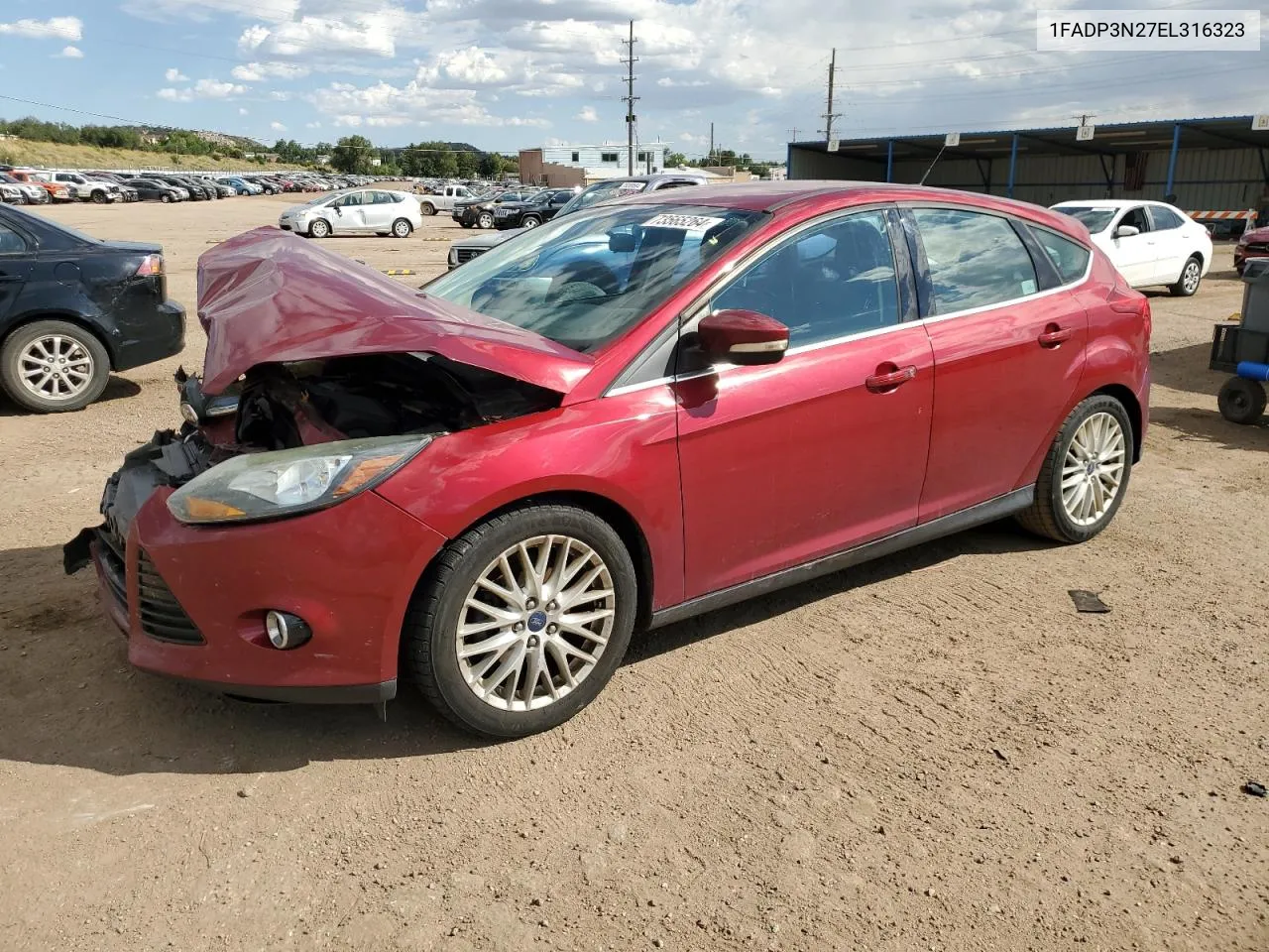 2014 Ford Focus Titanium VIN: 1FADP3N27EL316323 Lot: 73565264