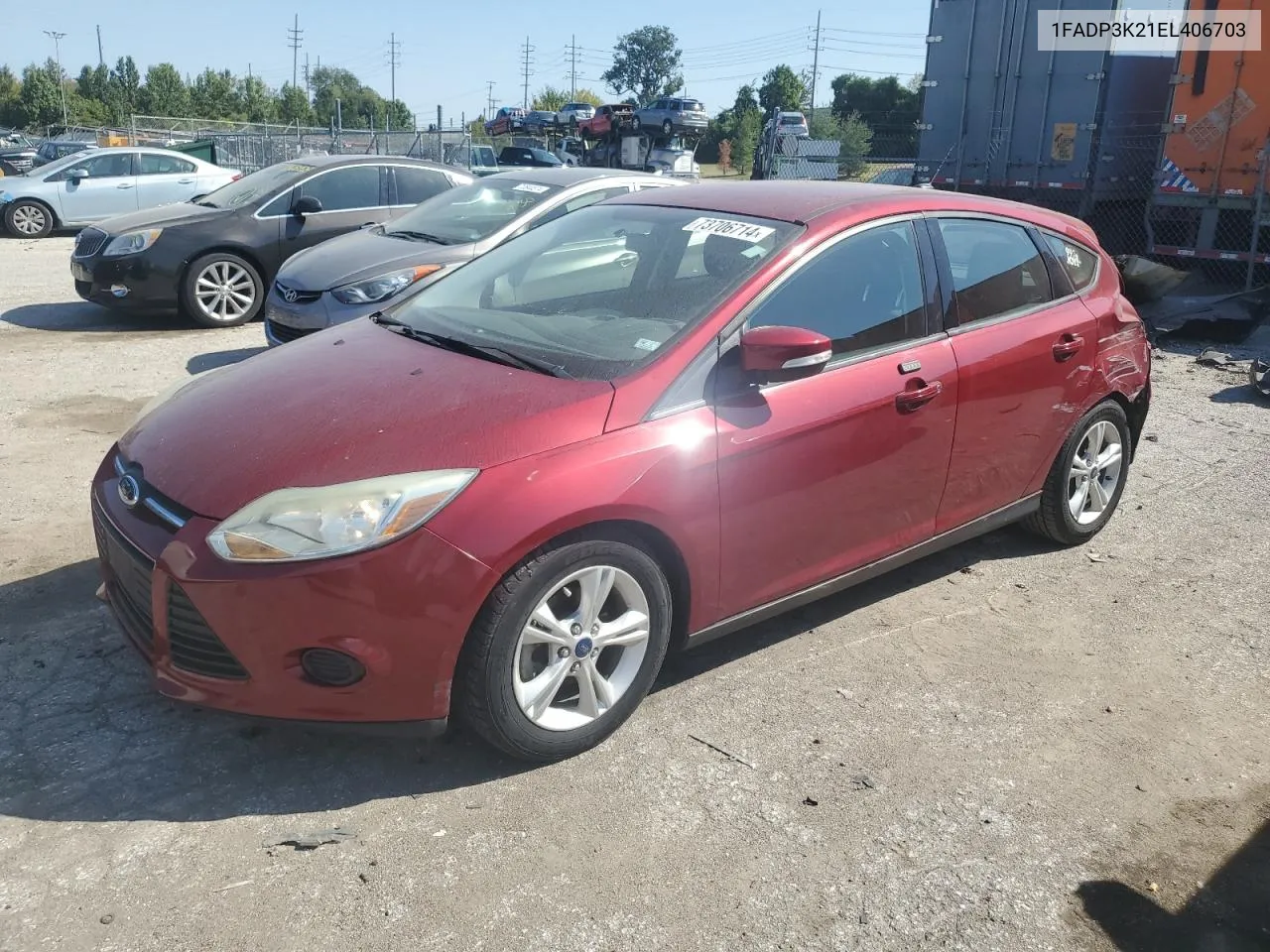 2014 Ford Focus Se VIN: 1FADP3K21EL406703 Lot: 73706714