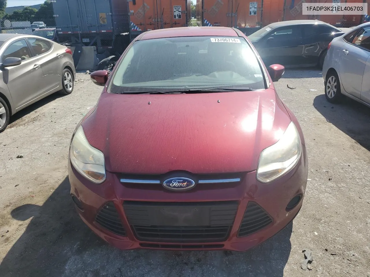 2014 Ford Focus Se VIN: 1FADP3K21EL406703 Lot: 73706714