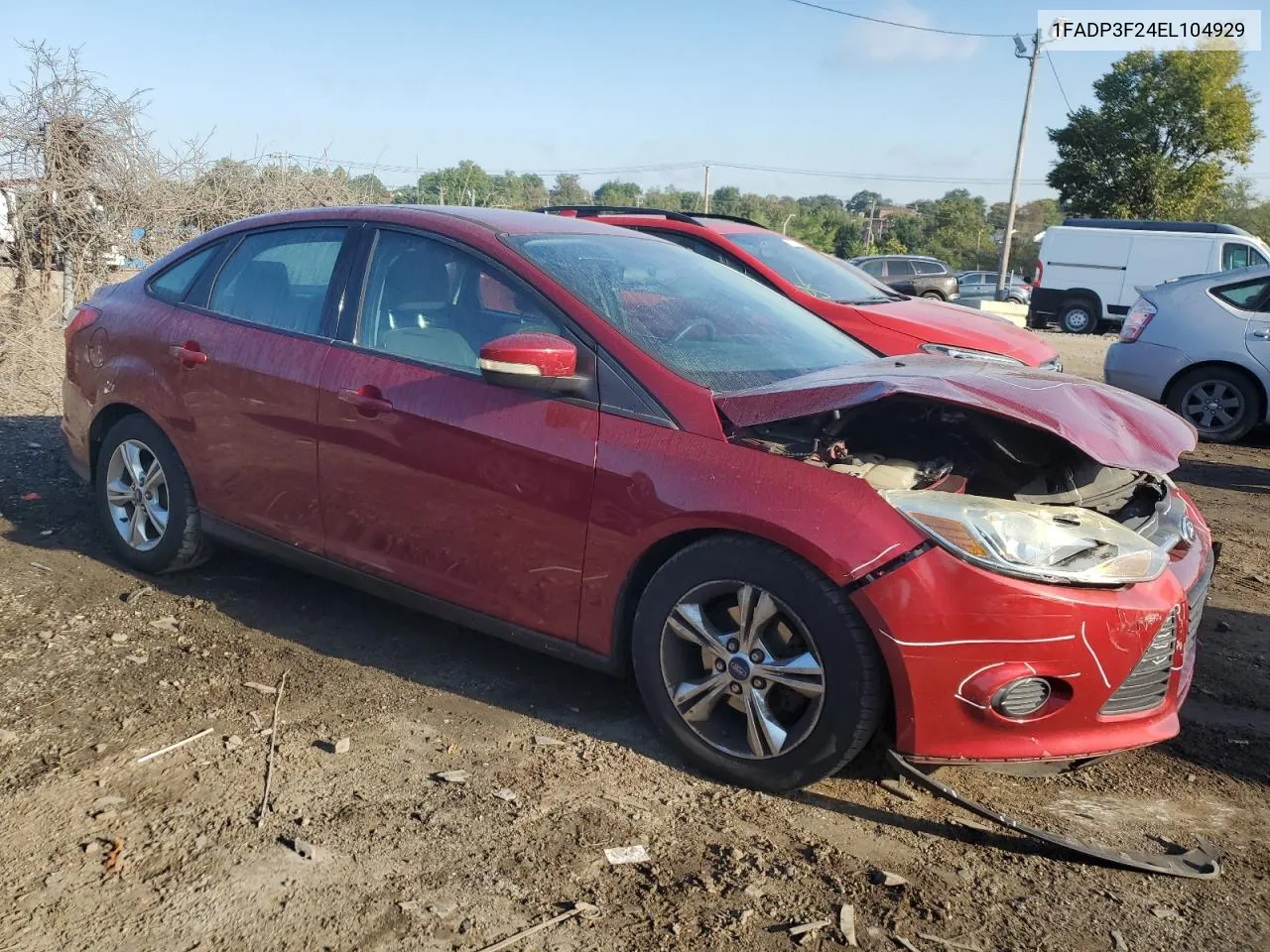 2014 Ford Focus Se VIN: 1FADP3F24EL104929 Lot: 73787474