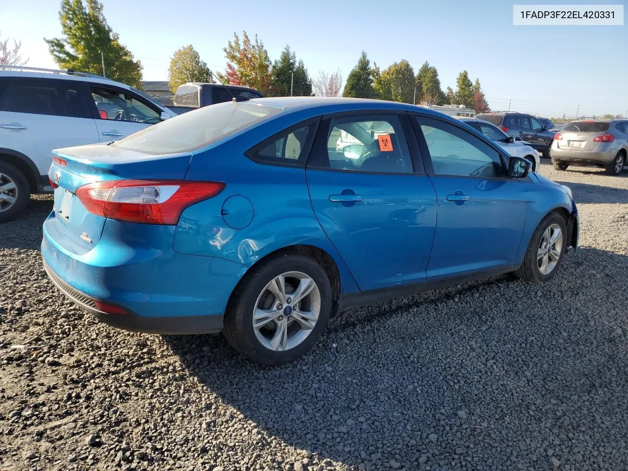 2014 Ford Focus Se VIN: 1FADP3F22EL420331 Lot: 74242984