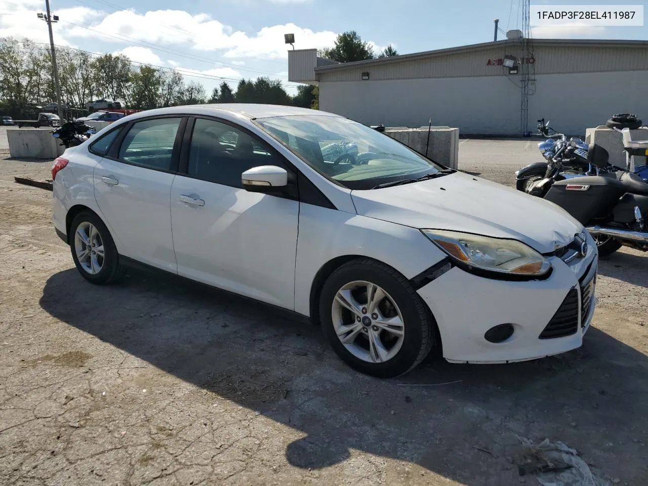 2014 Ford Focus Se VIN: 1FADP3F28EL411987 Lot: 74255284