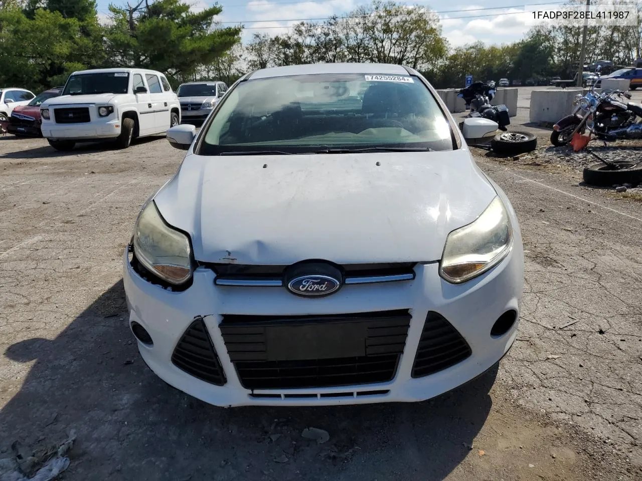 2014 Ford Focus Se VIN: 1FADP3F28EL411987 Lot: 74255284