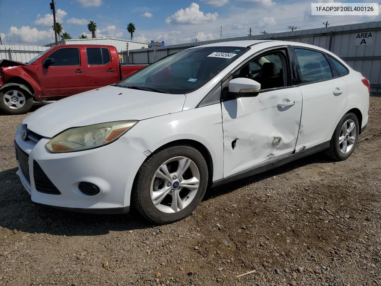 2014 Ford Focus Se VIN: 1FADP3F20EL400126 Lot: 74334564