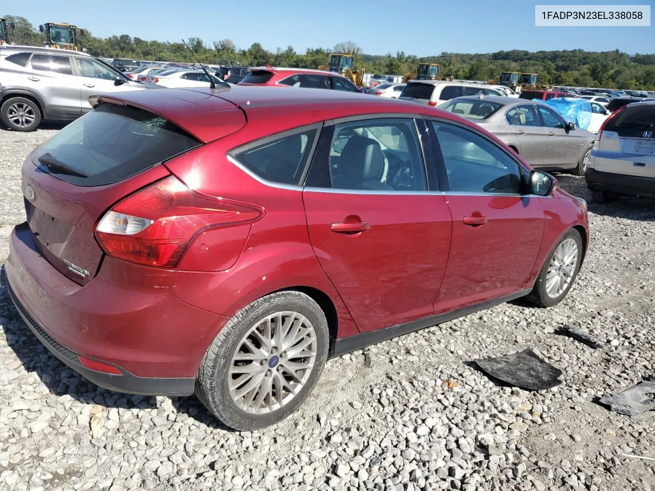 2014 Ford Focus Titanium VIN: 1FADP3N23EL338058 Lot: 74359204