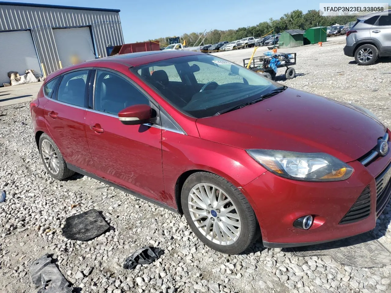 2014 Ford Focus Titanium VIN: 1FADP3N23EL338058 Lot: 74359204