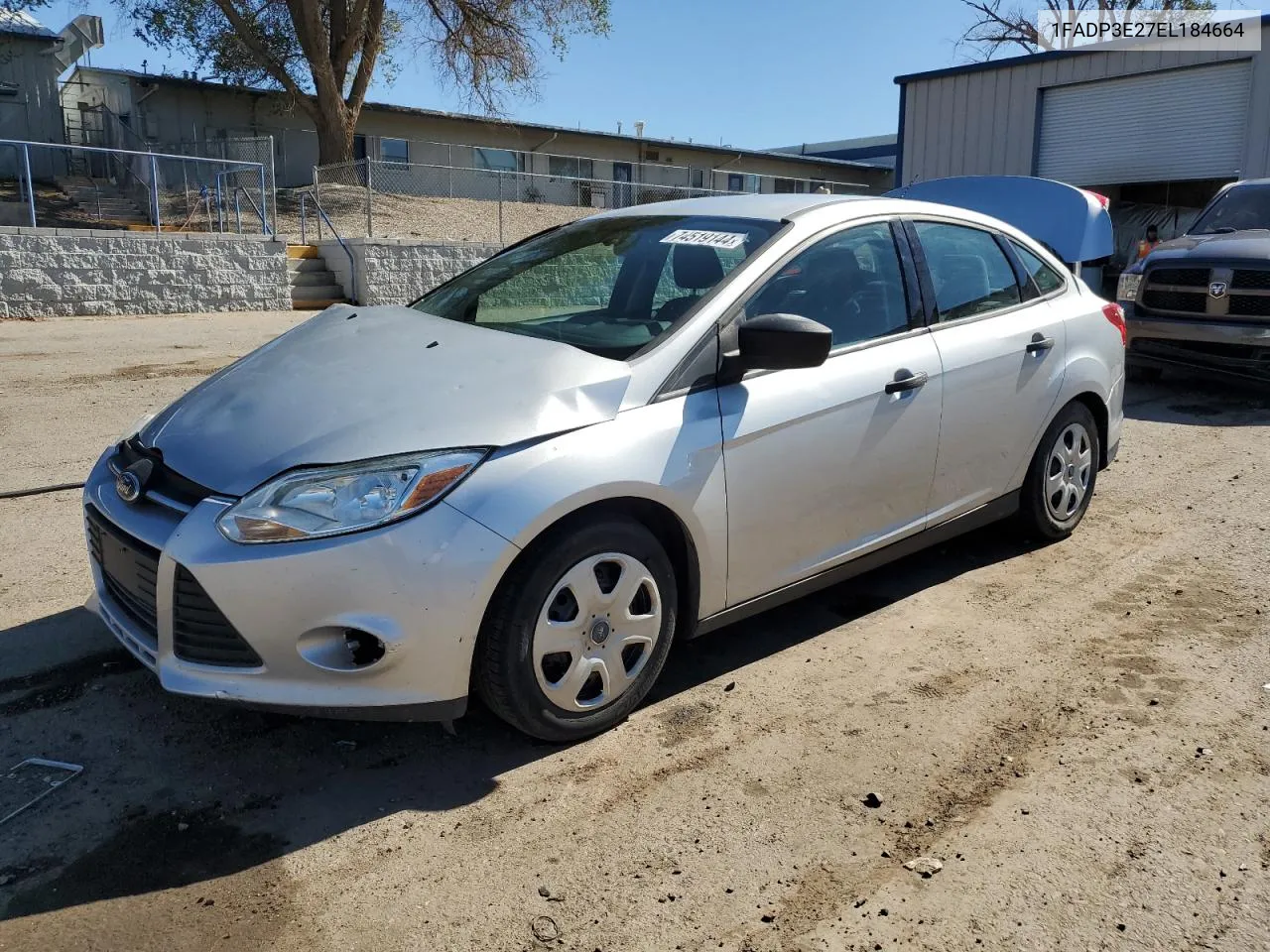 2014 Ford Focus S VIN: 1FADP3E27EL184664 Lot: 74519144