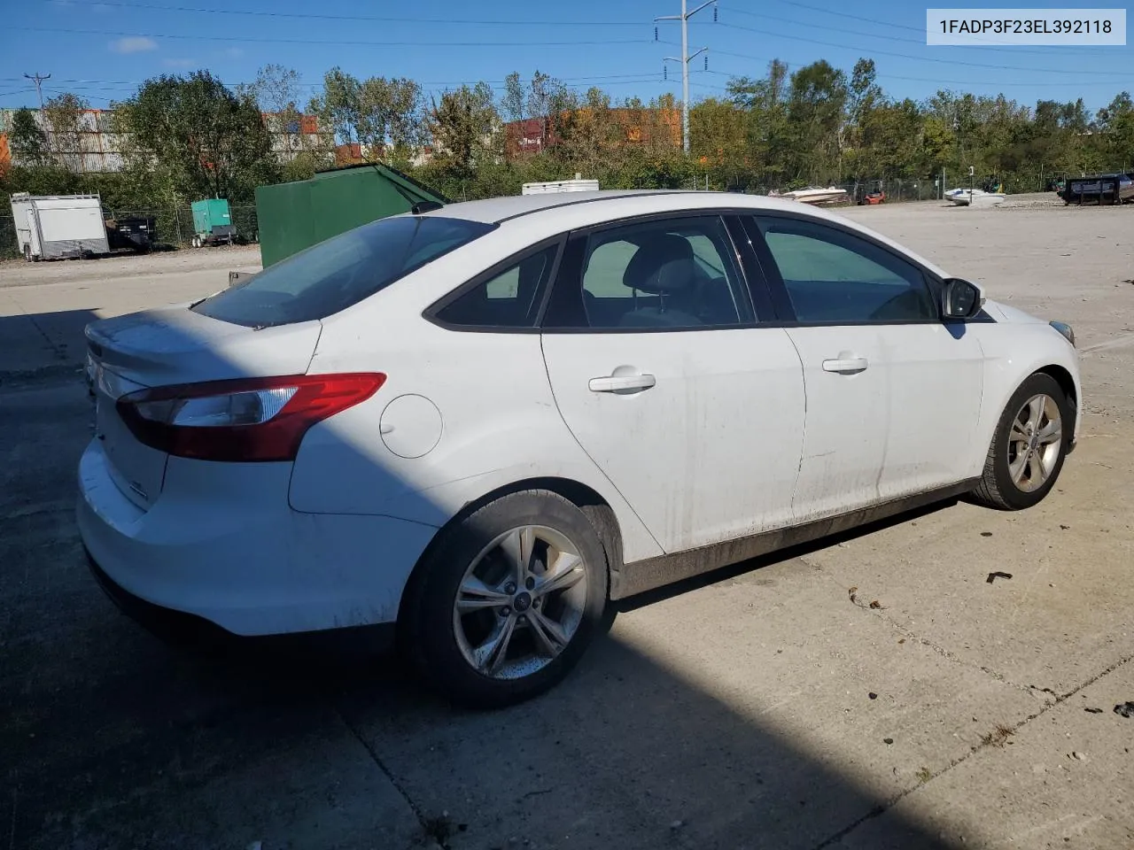 2014 Ford Focus Se VIN: 1FADP3F23EL392118 Lot: 74711034