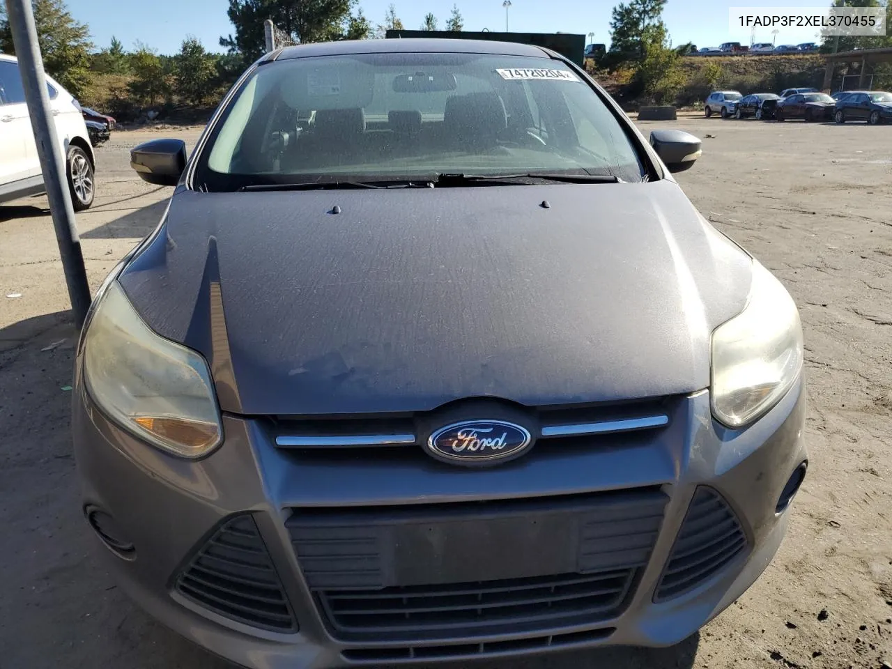 2014 Ford Focus Se VIN: 1FADP3F2XEL370455 Lot: 74720204