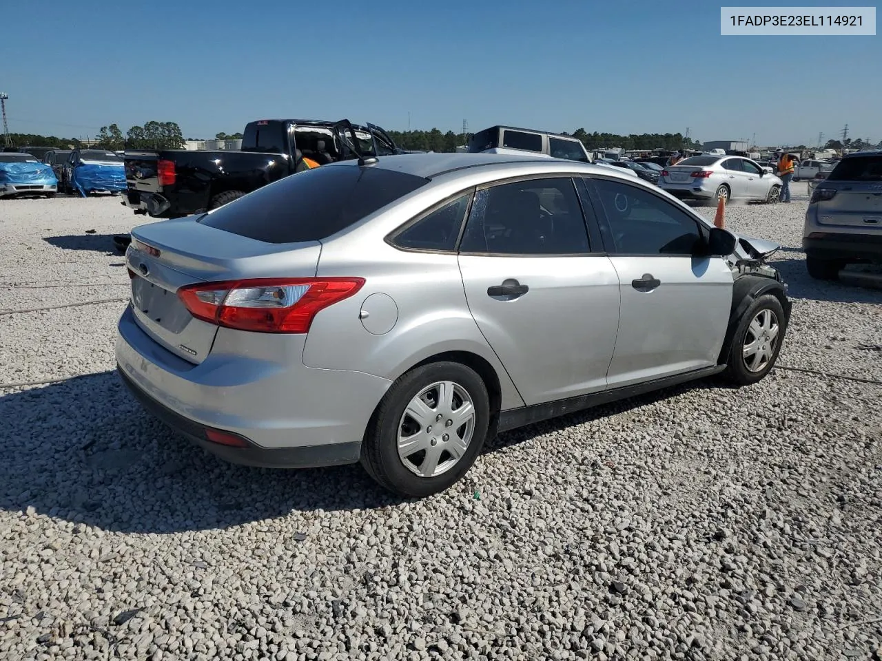 2014 Ford Focus S VIN: 1FADP3E23EL114921 Lot: 74729874