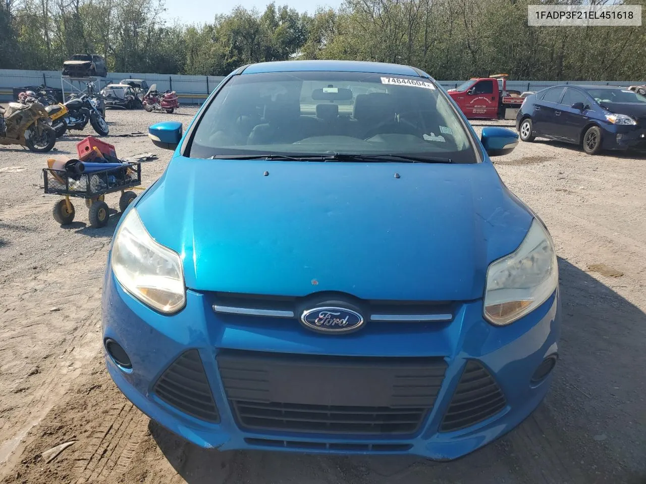 2014 Ford Focus Se VIN: 1FADP3F21EL451618 Lot: 74844604