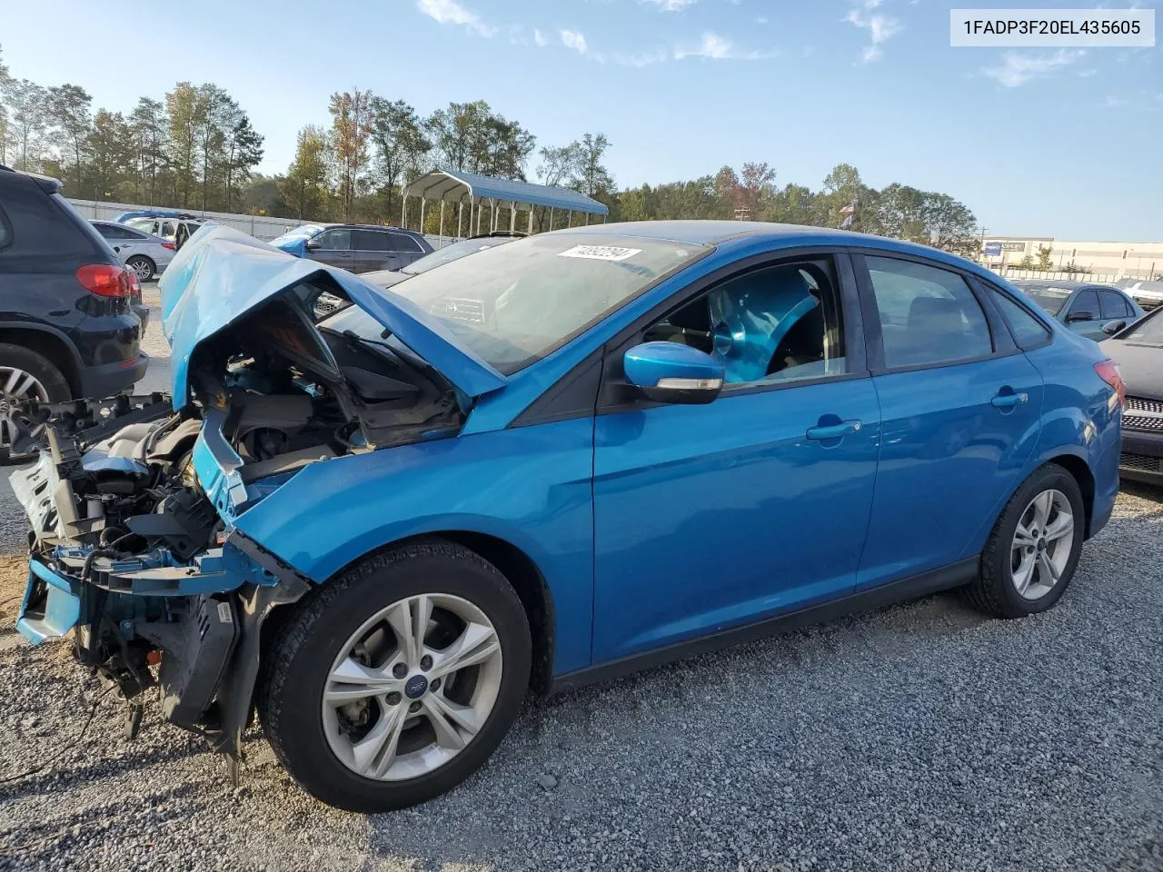 2014 Ford Focus Se VIN: 1FADP3F20EL435605 Lot: 74892294