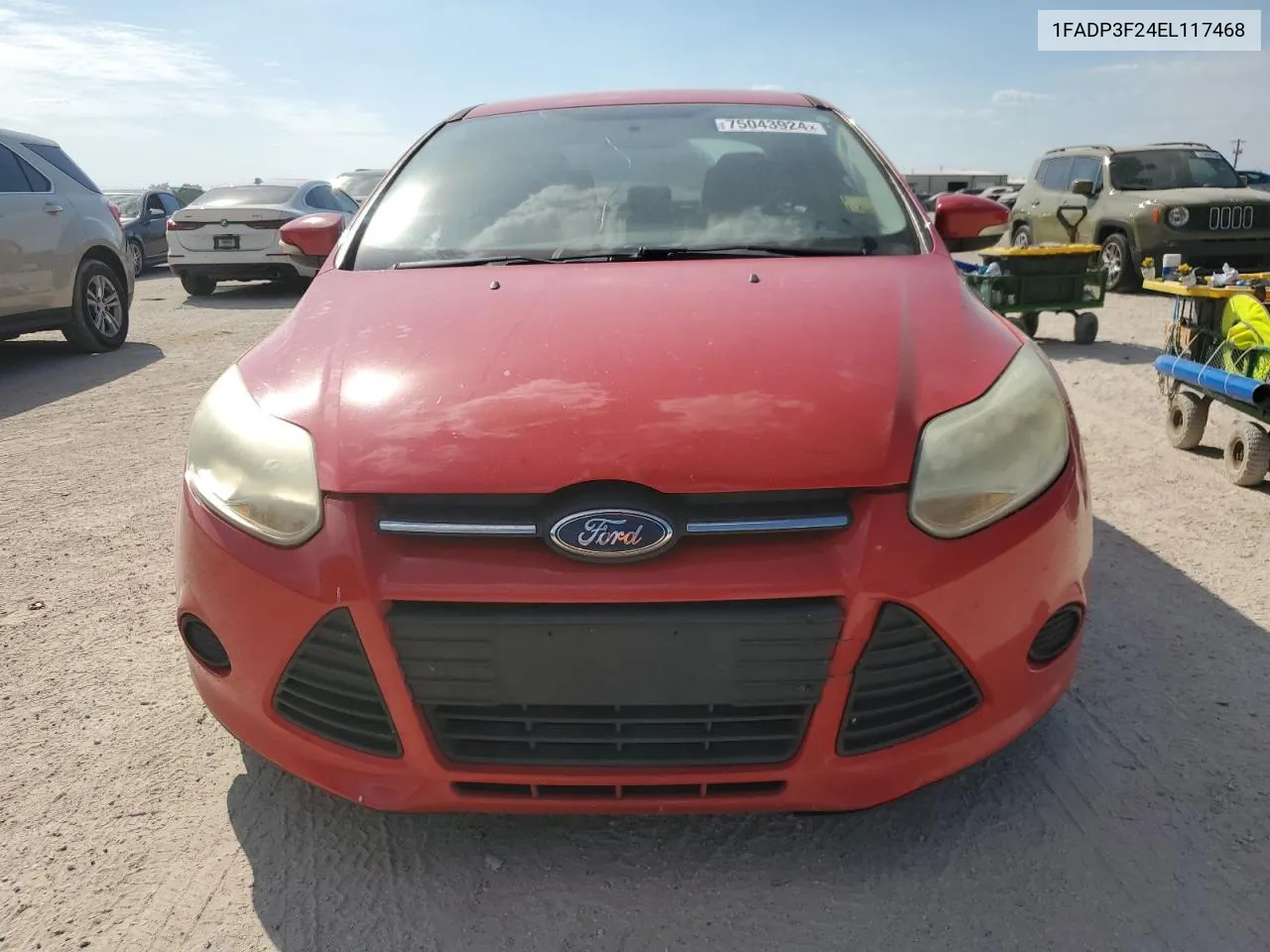 2014 Ford Focus Se VIN: 1FADP3F24EL117468 Lot: 75043924