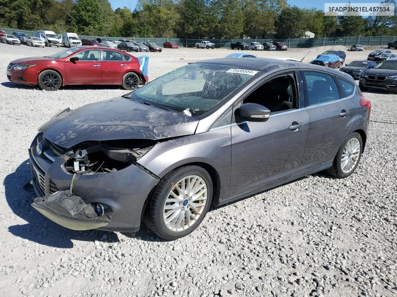 2014 Ford Focus Titanium VIN: 1FADP3N21EL457534 Lot: 75435554