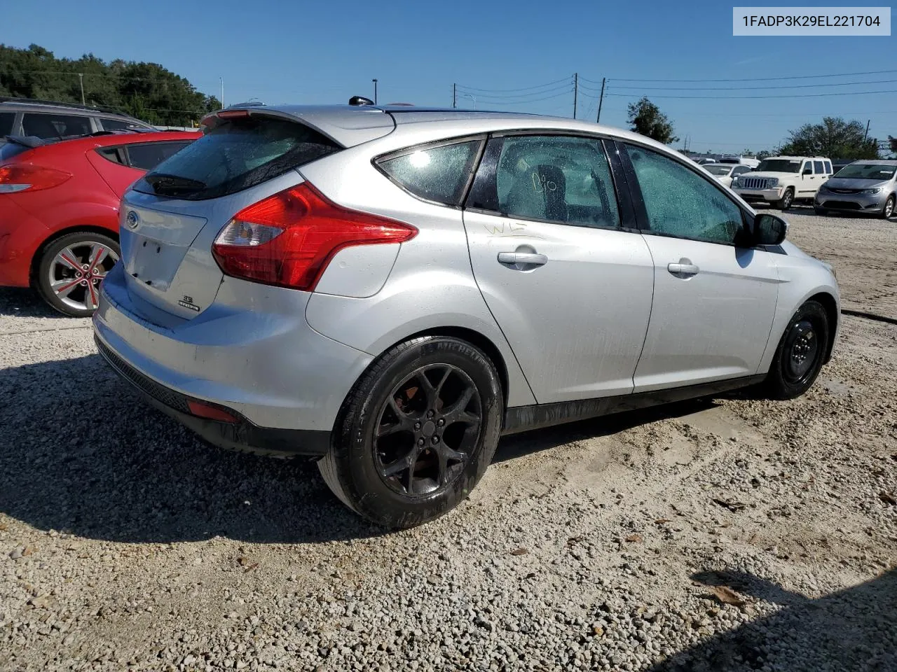 2014 Ford Focus Se VIN: 1FADP3K29EL221704 Lot: 76780904