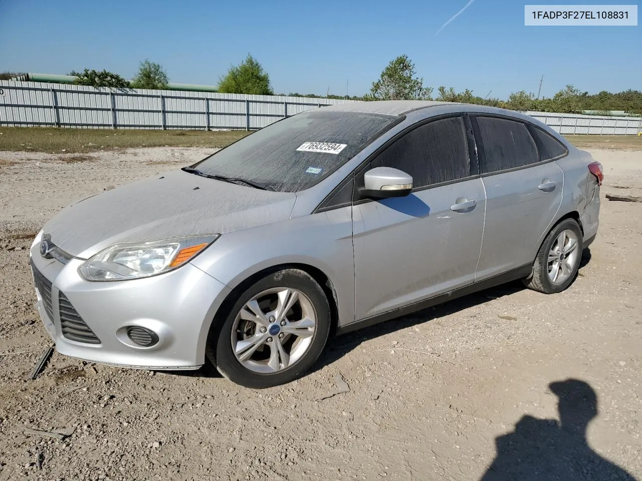 2014 Ford Focus Se VIN: 1FADP3F27EL108831 Lot: 76932594