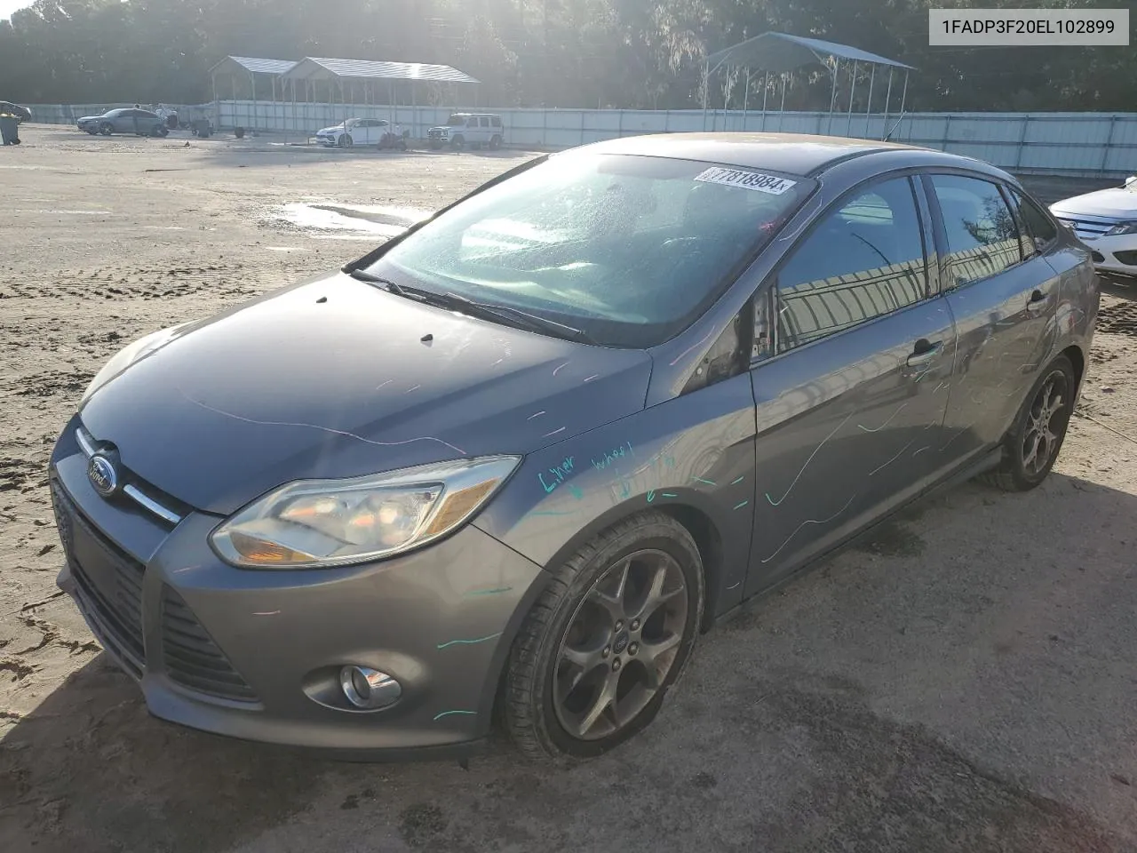 2014 Ford Focus Se VIN: 1FADP3F20EL102899 Lot: 77818984