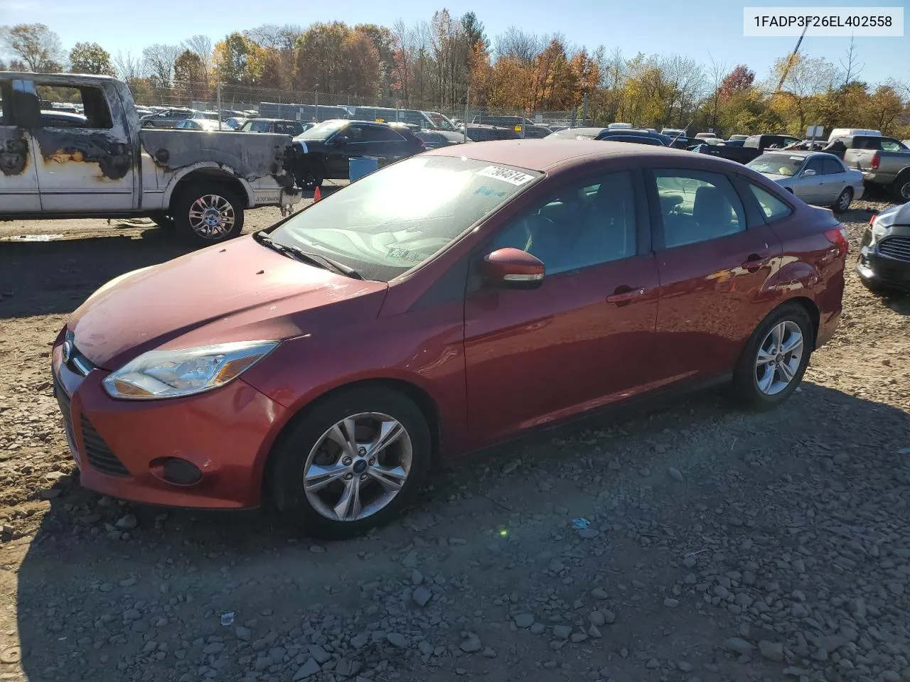 2014 Ford Focus Se VIN: 1FADP3F26EL402558 Lot: 77984614