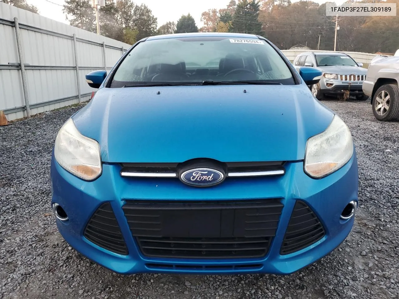 2014 Ford Focus Se VIN: 1FADP3F27EL309189 Lot: 78276594