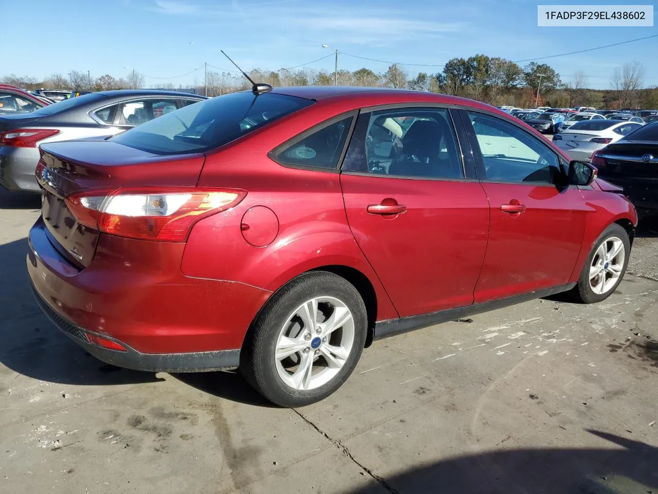 2014 Ford Focus Se VIN: 1FADP3F29EL438602 Lot: 78674534