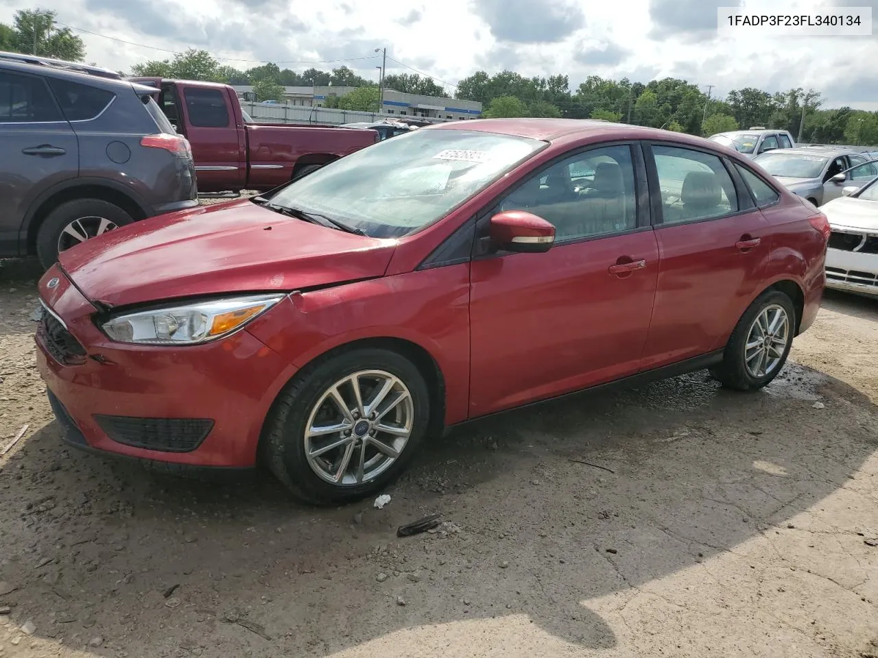 2015 Ford Focus Se VIN: 1FADP3F23FL340134 Lot: 57526824