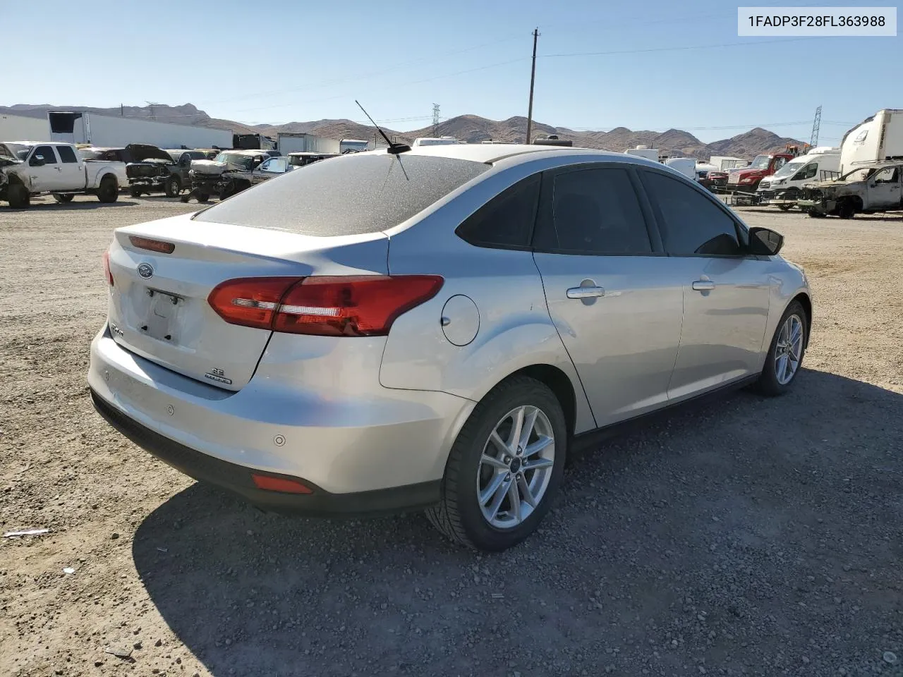 2015 Ford Focus Se VIN: 1FADP3F28FL363988 Lot: 65203744