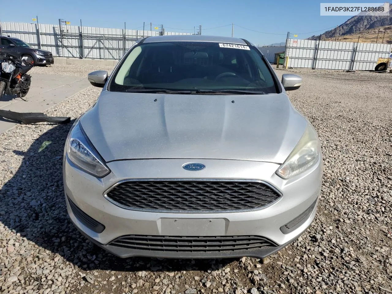 2015 Ford Focus Se VIN: 1FADP3K27FL288688 Lot: 67421614