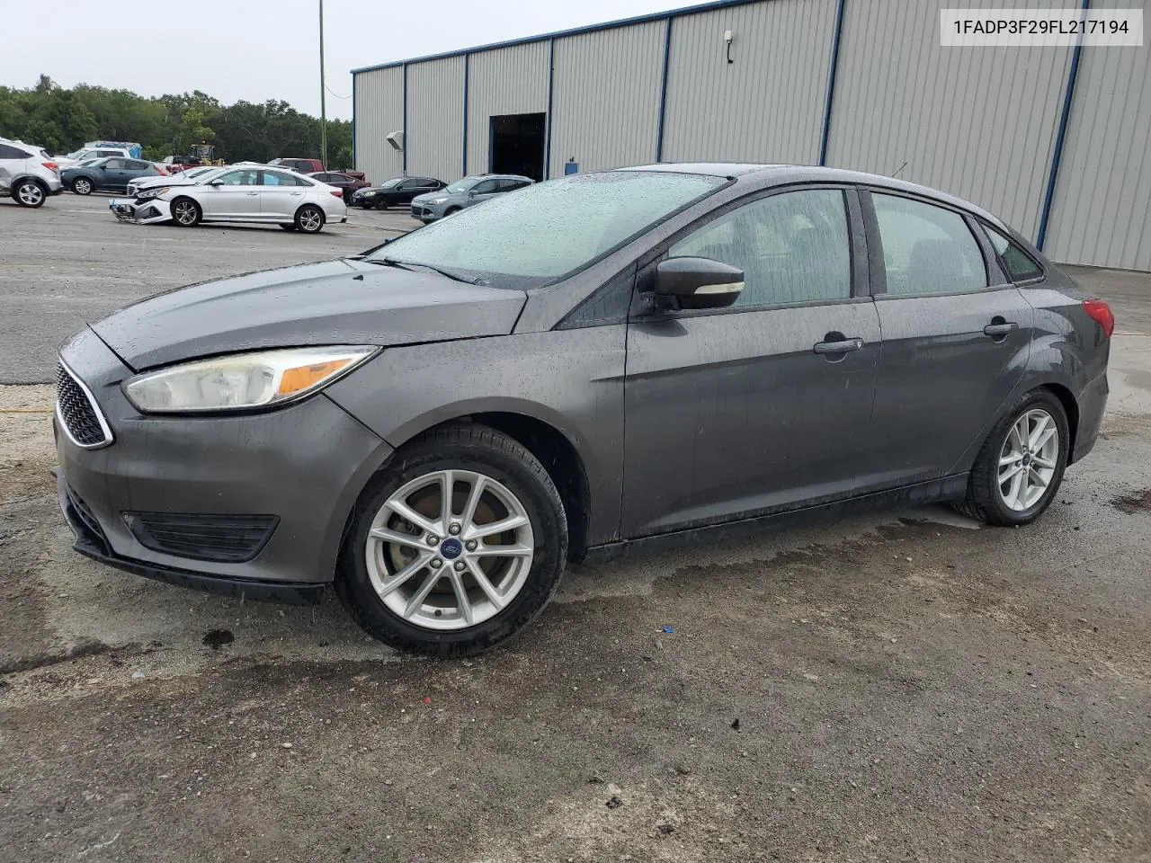 2015 Ford Focus Se VIN: 1FADP3F29FL217194 Lot: 69033994