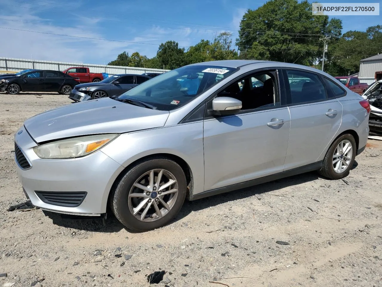 2015 Ford Focus Se VIN: 1FADP3F22FL270500 Lot: 70036184