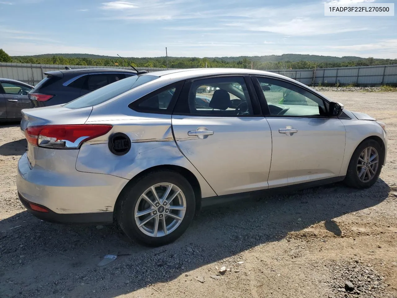 2015 Ford Focus Se VIN: 1FADP3F22FL270500 Lot: 70036184